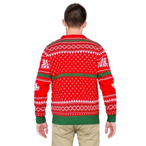 Men's Merry Christmas Ya Filthy Animal Ugly Christmas Sweater with Reindeer - Picture 2 of 2